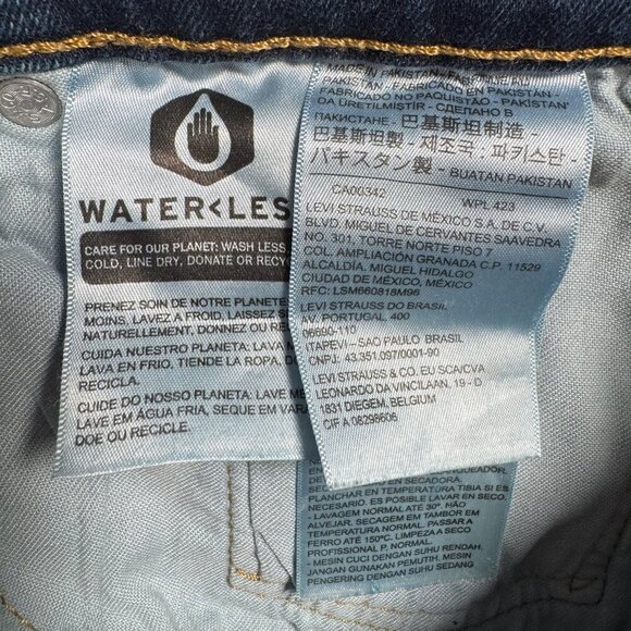 Levis Jeans Mens 32x34 Blue 511 Slim Straight Dark Wash Mid Rise Slight Stretch - Picture 3 of 12